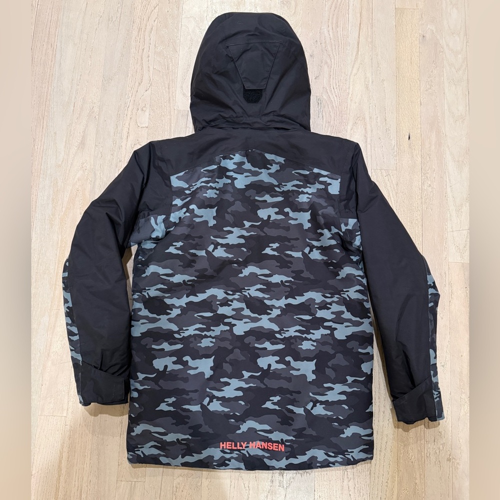 Helly Hansen Black and Gray Camo Tornado Jacket - Size 14 - Picture 3 of 5